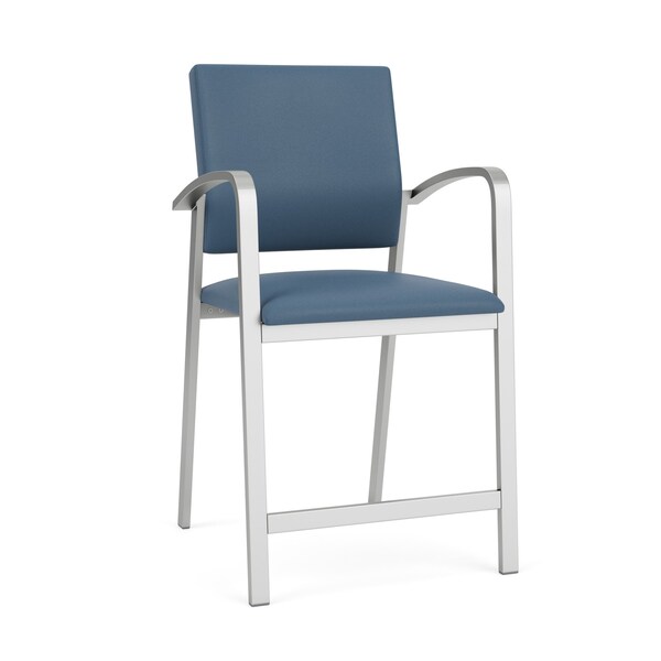 Lesro Newport Hip Chair Metal Frame, Silver, MD Titan Upholstery NP1161 - main